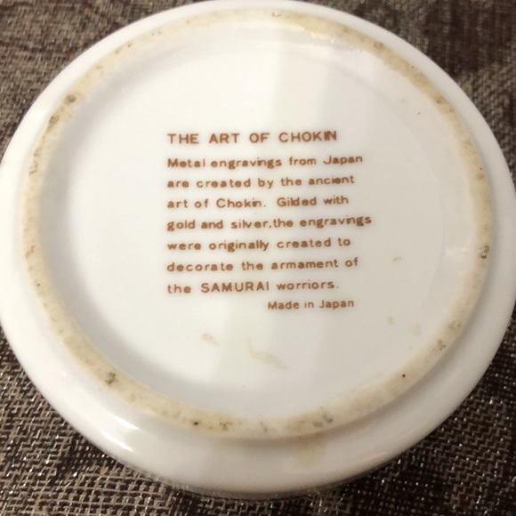 3/$15 Trinket Bowl tray round The Art of Chokin 24 KT Gold Trimmed - Picture 5 of 6